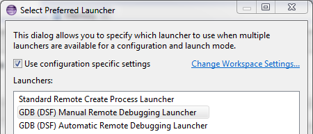 Figure 3: Select preferred launcher